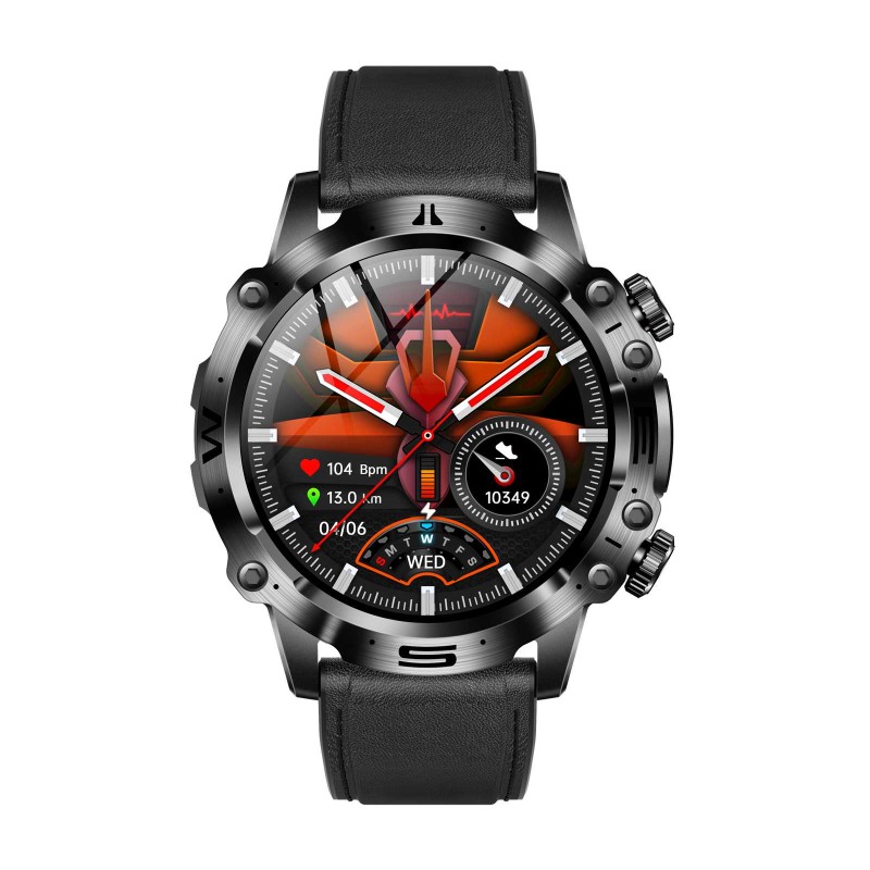 Спортен смарт часовник NORTH EDGE ET482 BLACK LEATHER