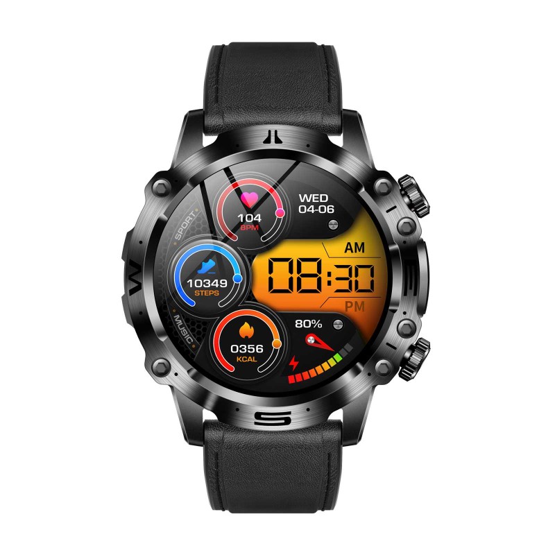 Спортен смарт часовник NORTH EDGE ET482 BLACK LEATHER