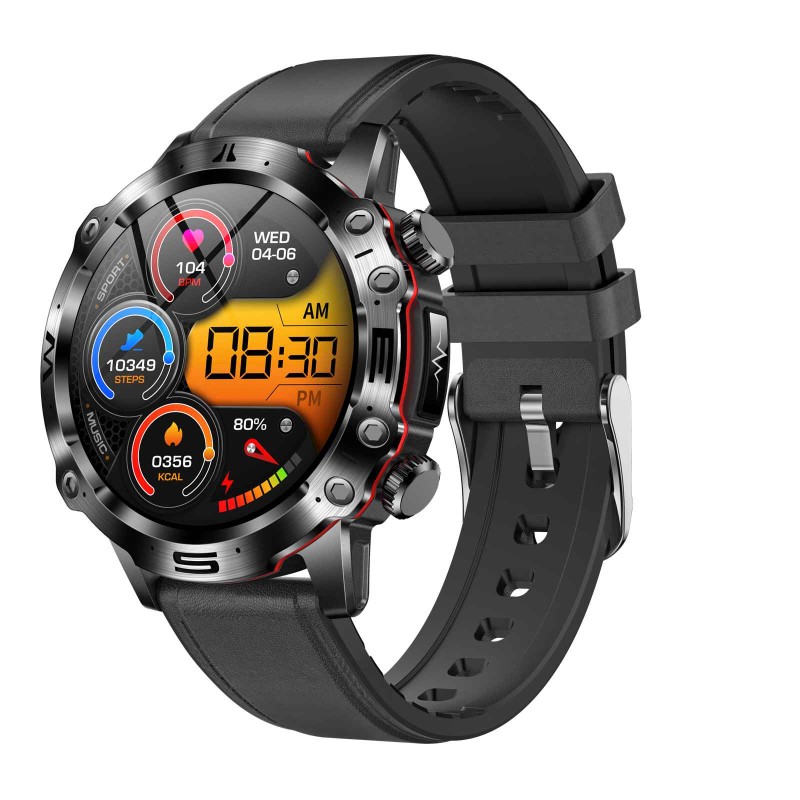 Спортен смарт часовник NORTH EDGE ET482 BLACK LEATHER