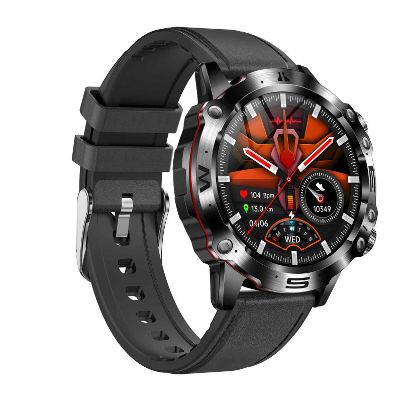 Спортен смарт часовник NORTH EDGE ET482 BLACK LEATHER