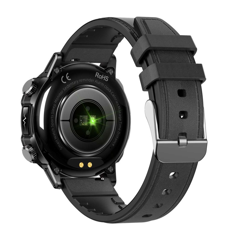 Спортен смарт часовник NORTH EDGE ET482 BLACK LEATHER