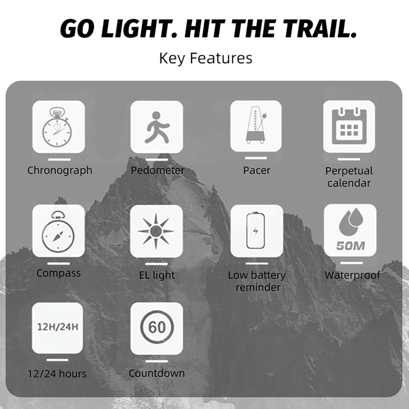 Приключeнски часовник NORTH EDGE LITECORE BLACK