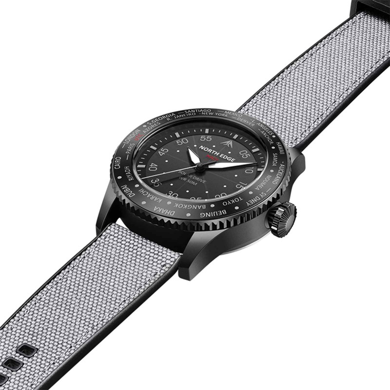 Соларен часовник NORTH EDGE MACH BLACK