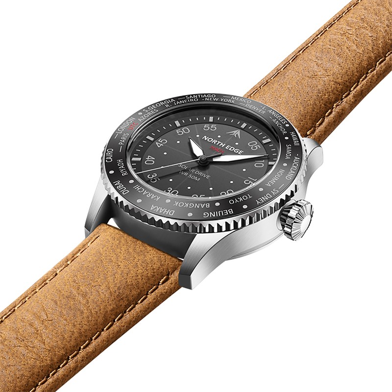 Соларен часовник NORTH EDGE MACH SILVER