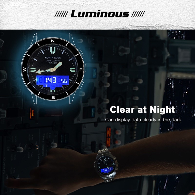 Мултифункционален тактически часовник NORTH EDGE SNOW LEOPARD